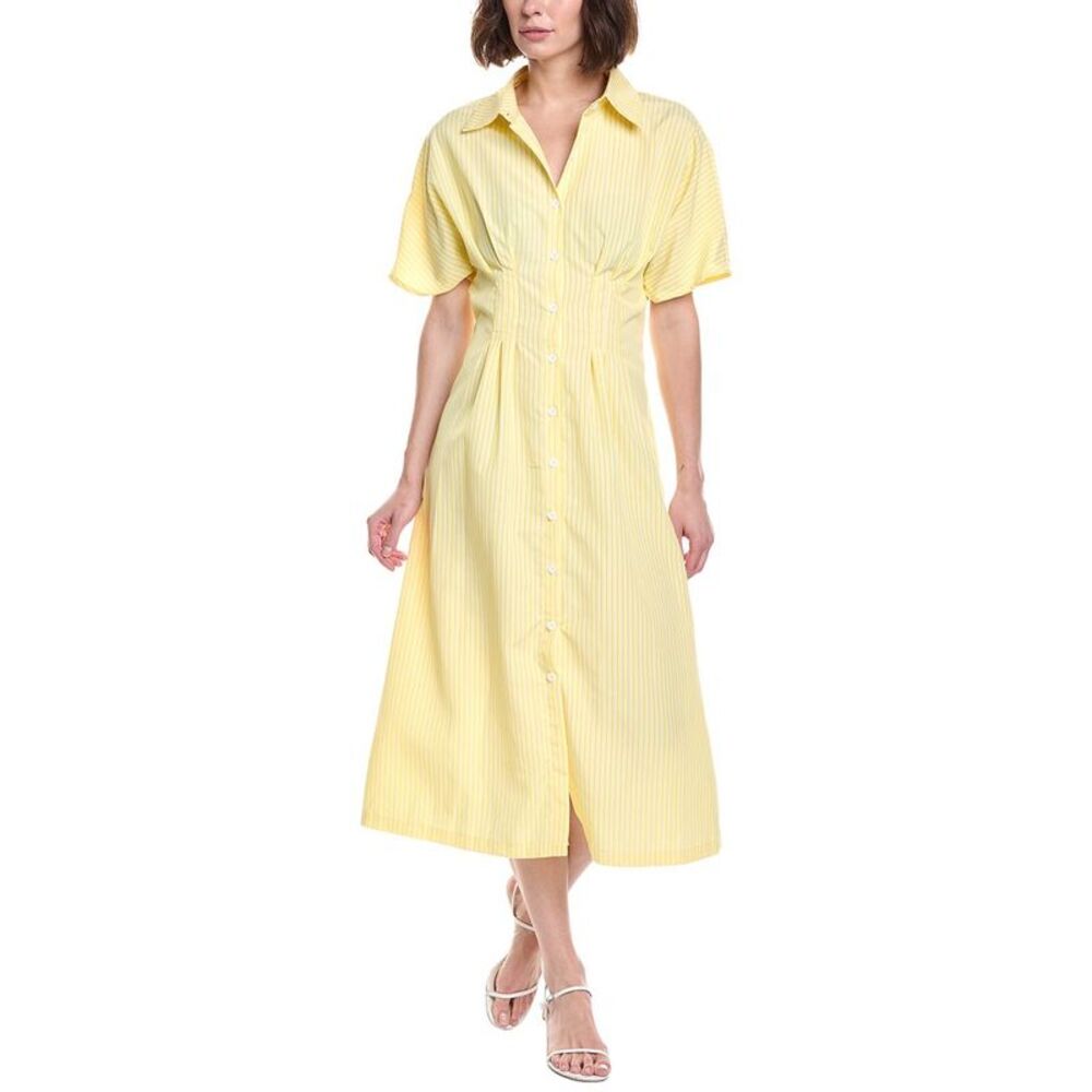 Colette Rose Womens  Striped Shirtdress, Yellow